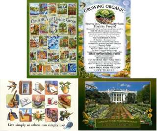 Green Living Organic Gardening Enivornment 4 Postcards  