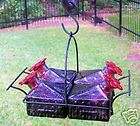 PURPLE BOUQUET 4 Blown Glass Hummingbird Feeder PARASOL