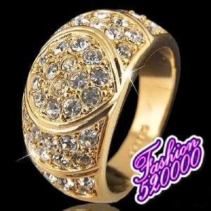 18K Gold Plated Swarovski Crystal Dazzling Rings WQ25  