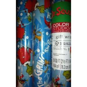  Hallmarks Dr. Seuss Grinch Christmas Gift Wrap 50 Sq. Ft 