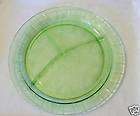 Hocking Glass Green Cameo/Ballerina Divided Grill/Plate