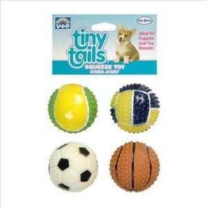    Vinyl Tiny Tails Dog Toy Mini Spiked Sport Balls