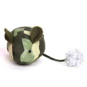  Happy Puppy Plush Dog Toy   Green Camouflage Mouse Toy 