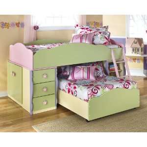 Doll House Youth Twin over Twin Loft Bed 
