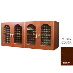   Door Wine Cellar Credenza   Glass Doors / Mahogany Cabinet Appliances