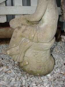 Vintage Concrete Boy Cherub Part Of Fountain  