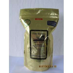 Fike Farms 100% Kona Coffee Estate Grade Dark Roast Whole Bean Coffee 