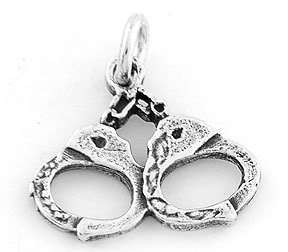 STERLING SILVER 925 POLICE HANDCUFFS CHARM/PENDANT  