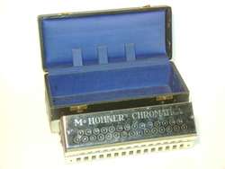 HOHNERS CHROMATICA BASS DOUBLE HARMONICA VINTAGE W/CASE  