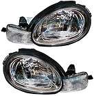   /Dodge Neon Chrome Bezel Headlights Headlamps Head Light Lamps Set