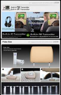   Sony Lens Car 2x7 HD TFT Headrest DVD Player Monitor TAN z1  