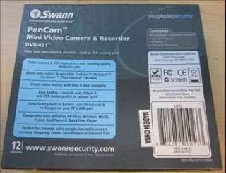 Swann PenCam Mini Video Camera & Recorder Hidden  