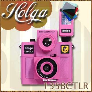 Holga 135BC TLR Color Flash Canera 35mm Twin Lens Pink  