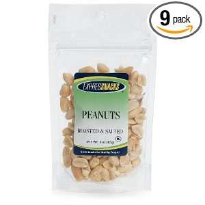 EXPRES SNACKS Peanuts, Roasted & Salted, 3 Ounce Bags (Pack of 9 
