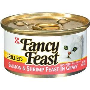 Fancy Feast Gourmet Cat Food, Grilled Salmon & Shrimp Feast in Gravy 