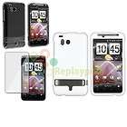 2in1 Combo Clear Crystal+White Hard Case+LCD Protector For HTC 