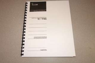 ICOM IC 746 VHF/HF AllMode Op Manual w/Plastic Covers  