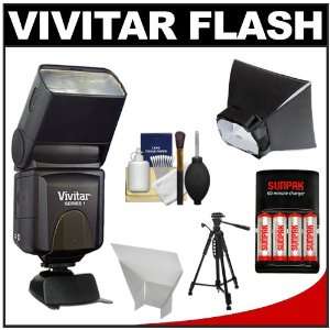  Flash with Batteries/Charger + Diffuser + Bounce Reflector + Tripod