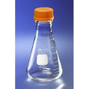  PYREX 2L Wide Mouth Erlenmeyer Flasks, with GL45 Screw Cap 