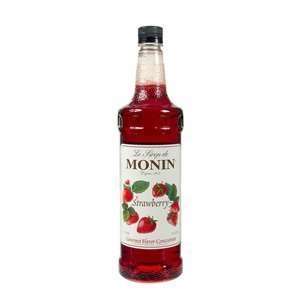 Monin Flavored Syrup, Strawberry, 33.8 Ounce Plastic Bottle (1 liter 
