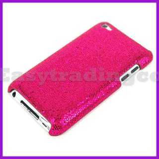Shiny Pink Sequin Hard Back Cover Case iPod Touch 4 4G  