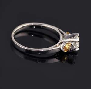 Engagement Diamond 14k WG Gold 1 Carat Sapphire Ring  