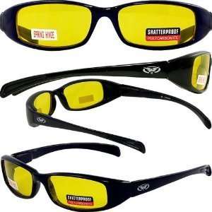     Stylish Sunglasses   Yellow Lenses, MATTE Black Frame Automotive