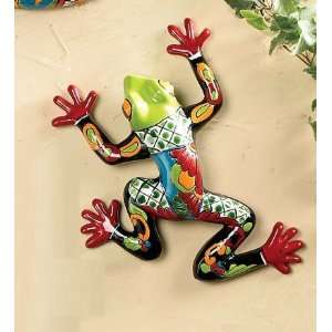   Hand Painted Ceramic Talavera Frog Wall Plaque Patio, Lawn & Garden