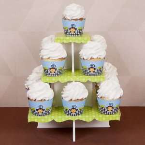   Boy   Baby Shower Cupcake Stand & 13 Cupcake Wrappers Toys & Games