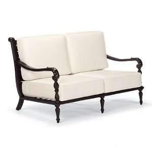  British Colonial Outdoor Loveseat with Cushions   Arch 