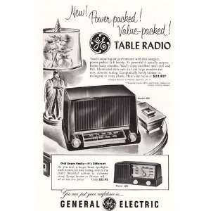  Print Ad 1951 GE Table Radio Power packed. General Electric Books