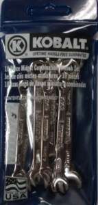 Kobalt 10pc Midget Comb Wrenches USA Metric 23603  