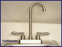 STAINLESS STEEL KOHLER BAR SINK & Lever CHROME FAUCET  