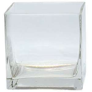 12pc Clear Square Glass Vase Cube 5 Inch   5 X 5 X 5   Twelve Vases 