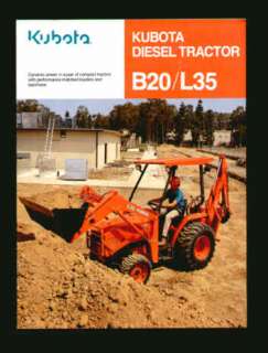 Kubota B20 L35 Diesel Tractor Sales Brochure 1994 NRMT  