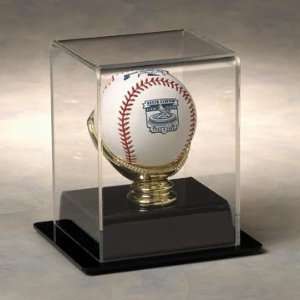  One Baseball Display Case with Gold Glove Holder 