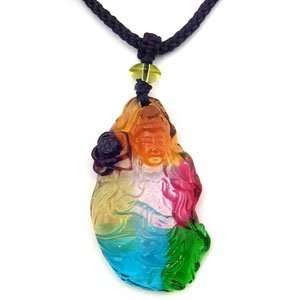   Goddess of Mercy with Lotus Flower Glass Pendant Necklace Everything