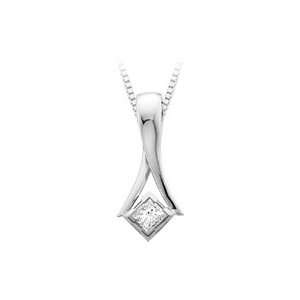    Ladies 14kt. White Gold, Princess Sierra Diamond Pendant Jewelry