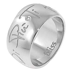  Bliss Unisex Ring in White 925 Silver with Diamond, form 