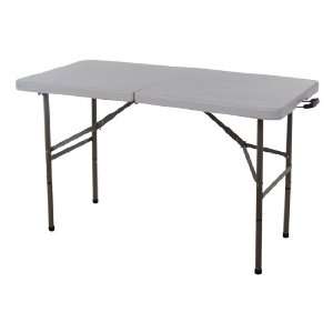  Utility Center Fold Folding Table w/ Carrying Handle   White Granite 