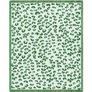    Fun Leopard Green Throw   70 x 53 Blanket/Throw
