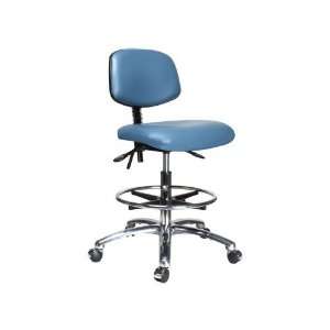  Perch Chrome Laboratory Chair 22   32 w/Footring (Glides 