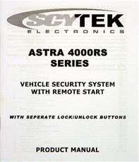 Scytek 4000RS Car Alarm/Remote Start Combo System W/2 Code Hopping 