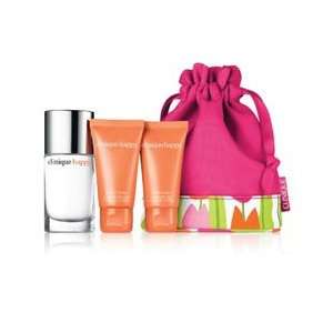Clinique Happy Perfum Gift Set   Perfume + Body Cream + Body Wash 