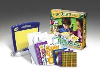 Materials for six craft projects come with the Crayola Sparkle Cutter.