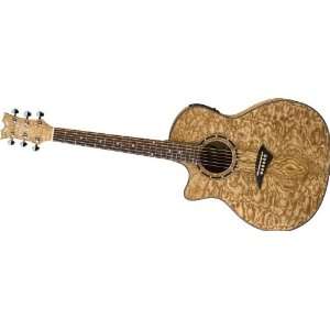   Left Handed Acoustic Electric Guitar Gloss Natural Musical