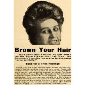   Walnut Tint Hair Stain Dye Brown   Original Print Ad