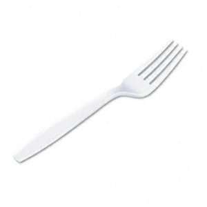  Plastic Cutlery, Heavyweight Forks, White, 1000/Carton 