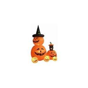 com 8 Airblown Inflatable Animated Pumpkins & Cat Lighted Halloween 