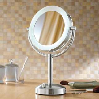 Brookstone 10X/1X Natural Light Tabletop Makeup Mirror  